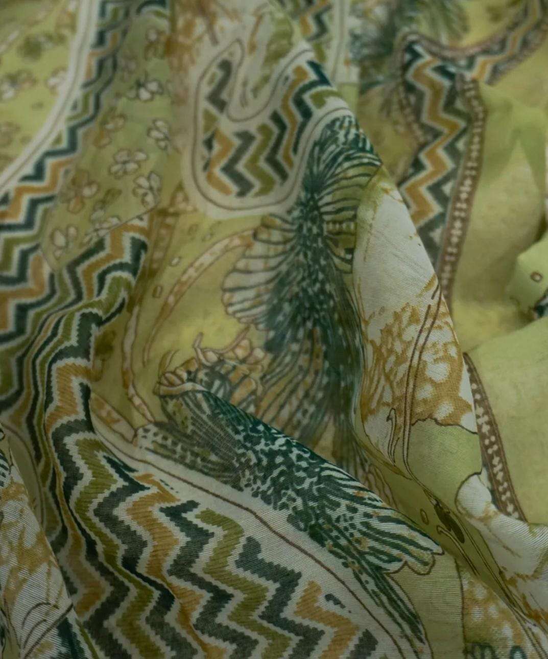 Cotton Palazzo set with golden zari embroidery work in neck portion in Berlin