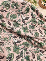 Sage green and off-white floral printed Anarkali suit set  in Berlin Namma Markt