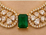 Elegant Emerald and American Diamond Choker Necklace Set in Germany Namma Markt