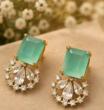 Elegant Emerald and American Diamond Choker Necklace Set in Germany