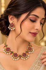 Traditional Indian Kemp and Pearl Bridal Jewelry Set in Germany Namma Markt