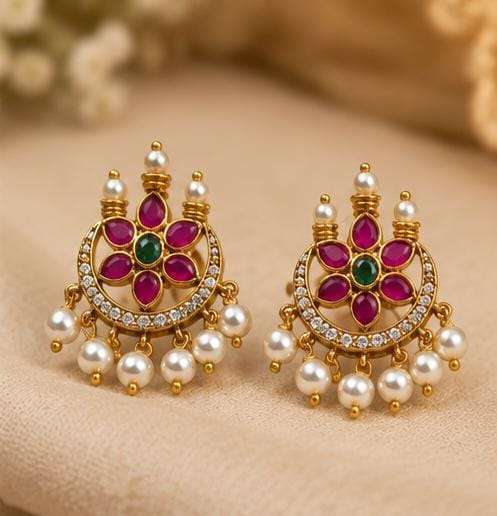 Traditional Indian Kemp and Pearl Bridal Jewelry Set in Germany Namma Markt