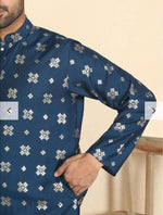 Men's Cotton Silk Printed Mandarin Collar Kurta and Pent in Germany