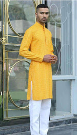 Men Woven Design Daily Straight Kurta and Pent in Germany