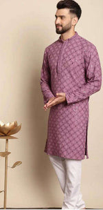 Geometric Embroidered Regular Thread Work Pure Cotton Kurta with Churidar in Germany