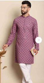 Geometric Embroidered Regular Thread Work Pure Cotton Kurta with Churidar in Germany