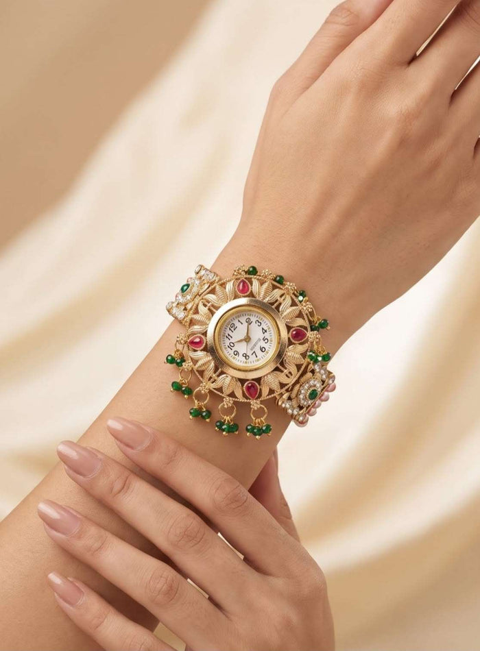 Traditional Heritage Kashmiri-Rajwadi Jewelry Bracelet Watch