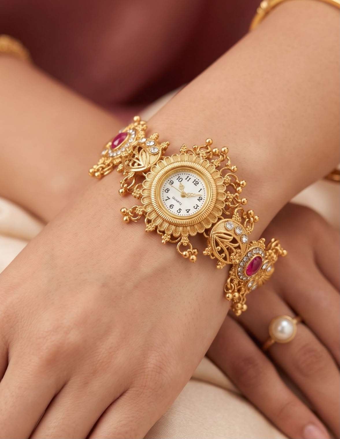 Traditional Gold-Plated Kashmiri Heritage Bracelet Watch in Berlin