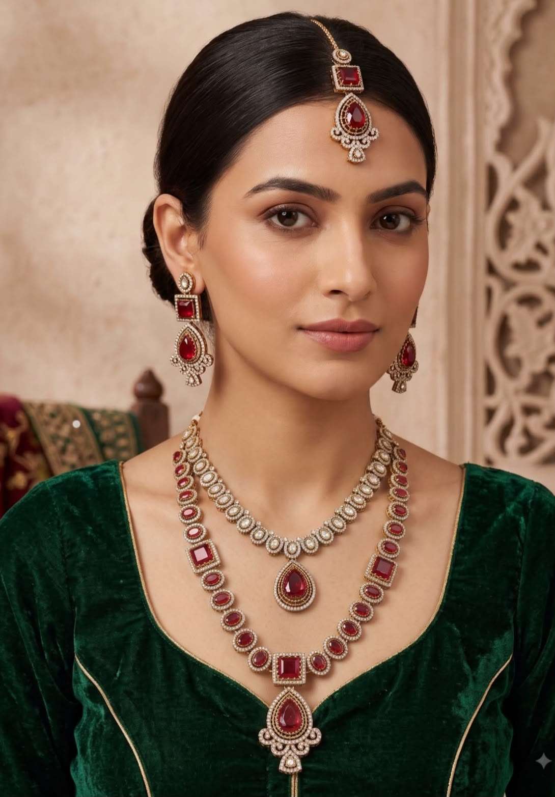 Traditional Ruby Red Kundan Bridal Jewellery Set in Germany Namma Markt