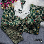 Banarasi Green silk full sleeves blouse in Germany