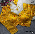 Banarasi Yellow silk full sleeves blouse in Germany