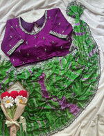 Soft chinnon shibori Tie & Die saree with stitched blouse in Berlin Namma Markt