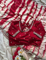 Soft chinnon shibori Tie & Die saree with stitched blouse in Berlin