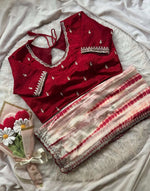 Soft chinnon shibori Tie & Die saree with stitched blouse in Berlin
