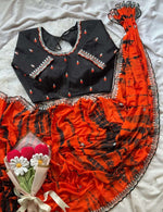 Soft chinnon shibori Tie & Die saree with stitched blouse in Berlin