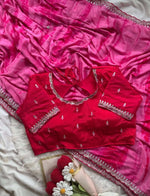 Soft chinnon shibori Tie & Die saree with stitched blouse in Berlin