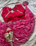 Soft chinnon shibori Tie & Die saree with stitched blouse in Berlin