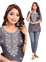 Lucknowi Work Short Kurti in Germany