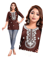 Lucknowi Work Short Kurti in Germany