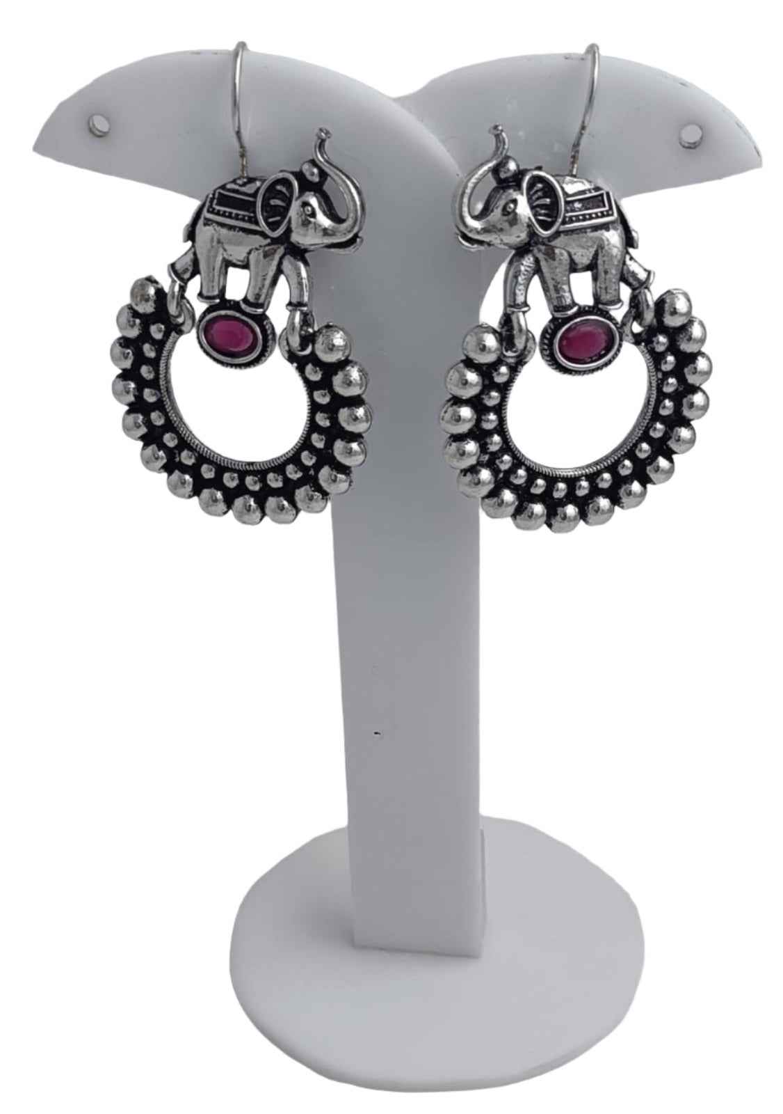 Elephant Silver Brass Stud Earrings  in Poland
