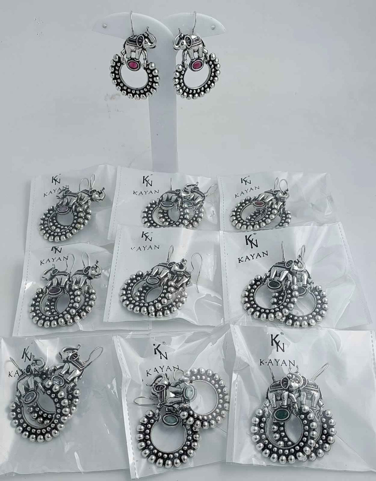 Elephant Silver Brass Stud Earrings  in Poland