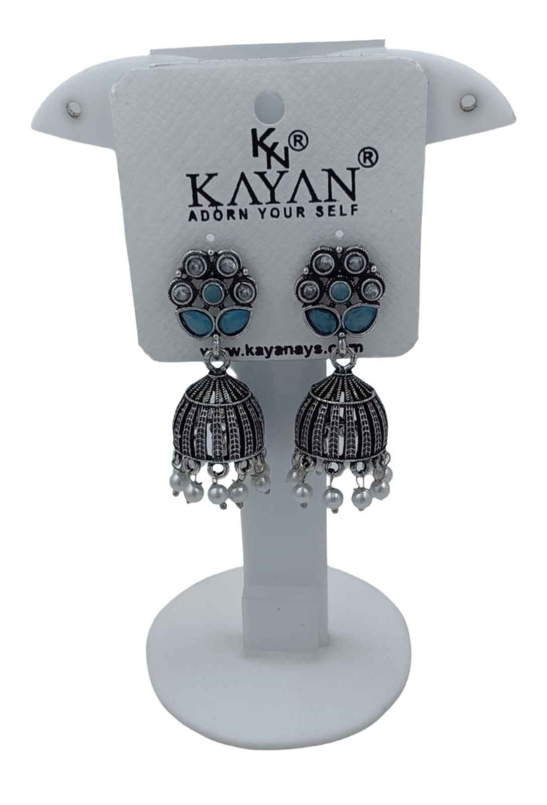 Shahi Oxidized Phool Moti Jhumka in Germany