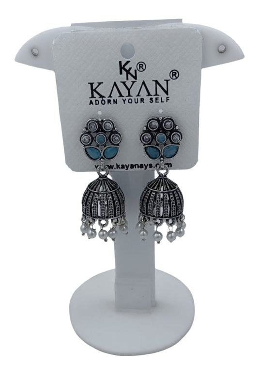 Shahi Oxidized Phool Moti Jhumka in Germany