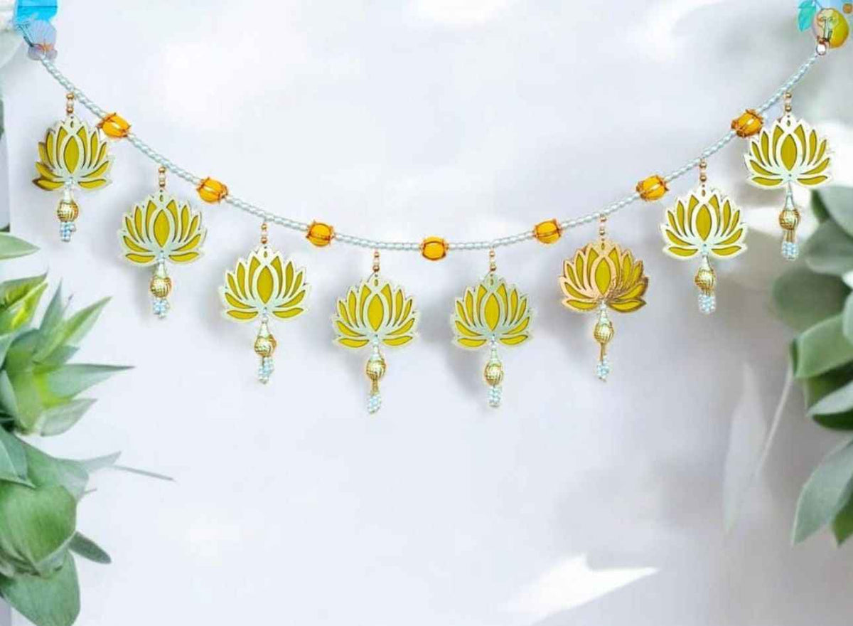Pink Lotus Toran for Door Hanging Bandhanwar for Home Decor in Munich
