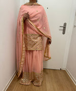 Heavy faux georgette embroidery sequence work sharara suit in Essen