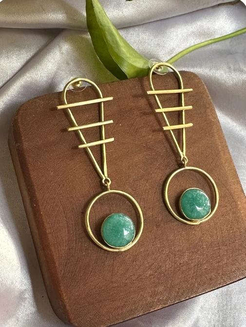 Brass Handmade Designer Gold Plated Earrings in Munich