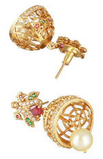 Gold-Plated AD Studded & Artificial Beaded Temple Jewellery Set in Berlin