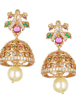 Gold-Plated AD Studded & Artificial Beaded Temple Jewellery Set in Berlin