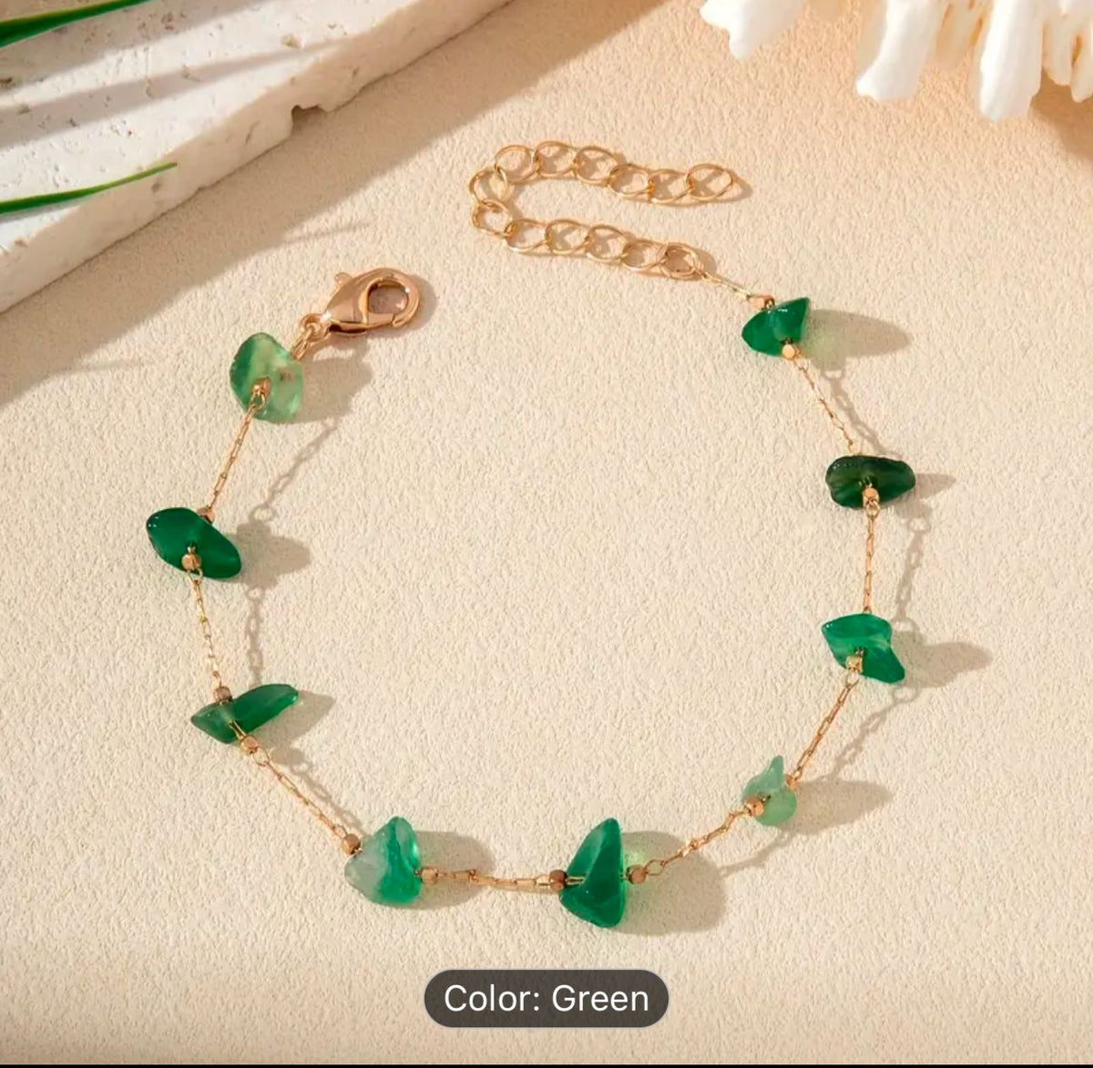 Natural Stone Beaded Ankle Bracelet in Berlin