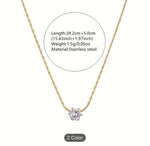 Gold Plated Single Diamond Pendant Charm Necklace in Germany