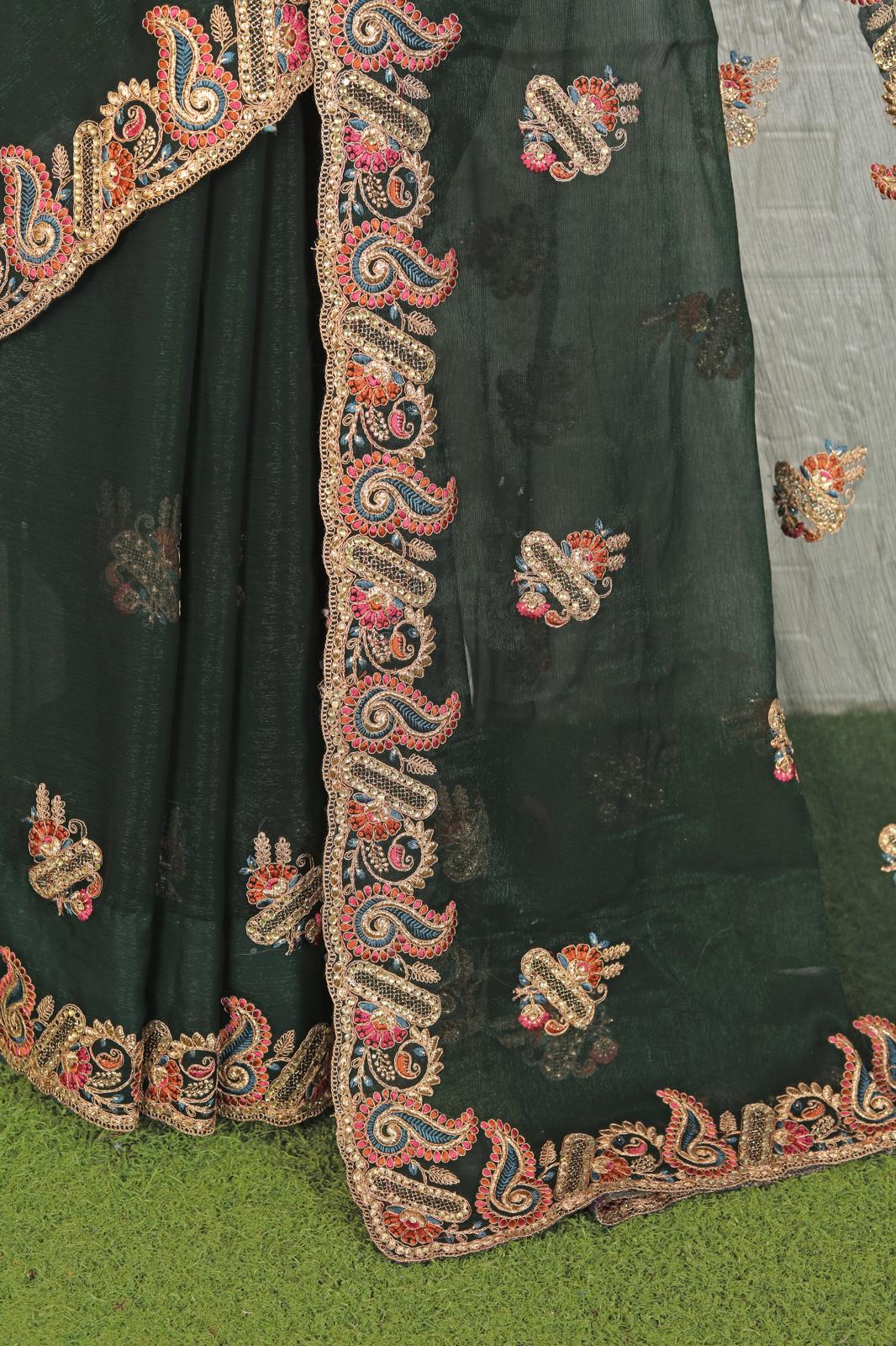 Trendy Embroidered Organza Saree in Germany