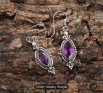 Vintage Purple Shiny Zircon Earrings In Munich