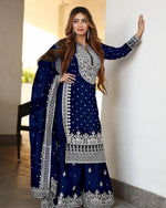 Heavy Faux Georgette With Heavy Embroidery Sequence Work Suit in Berlin