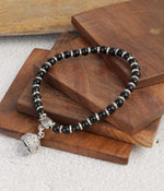 German silver Black Bead Silver Plated Designer Jhumki Charm Nazaria Bracelet  in Germany