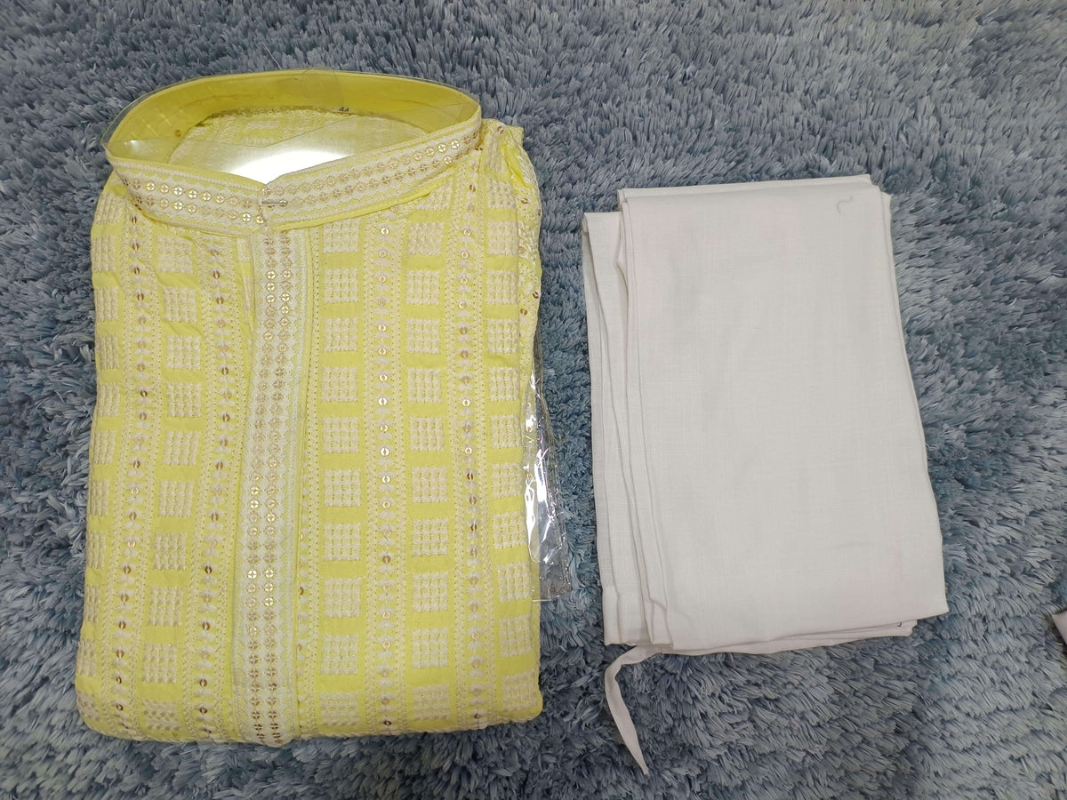 MENS CHIKENKARI HEAVY RAYON KURTA IN BERLIN