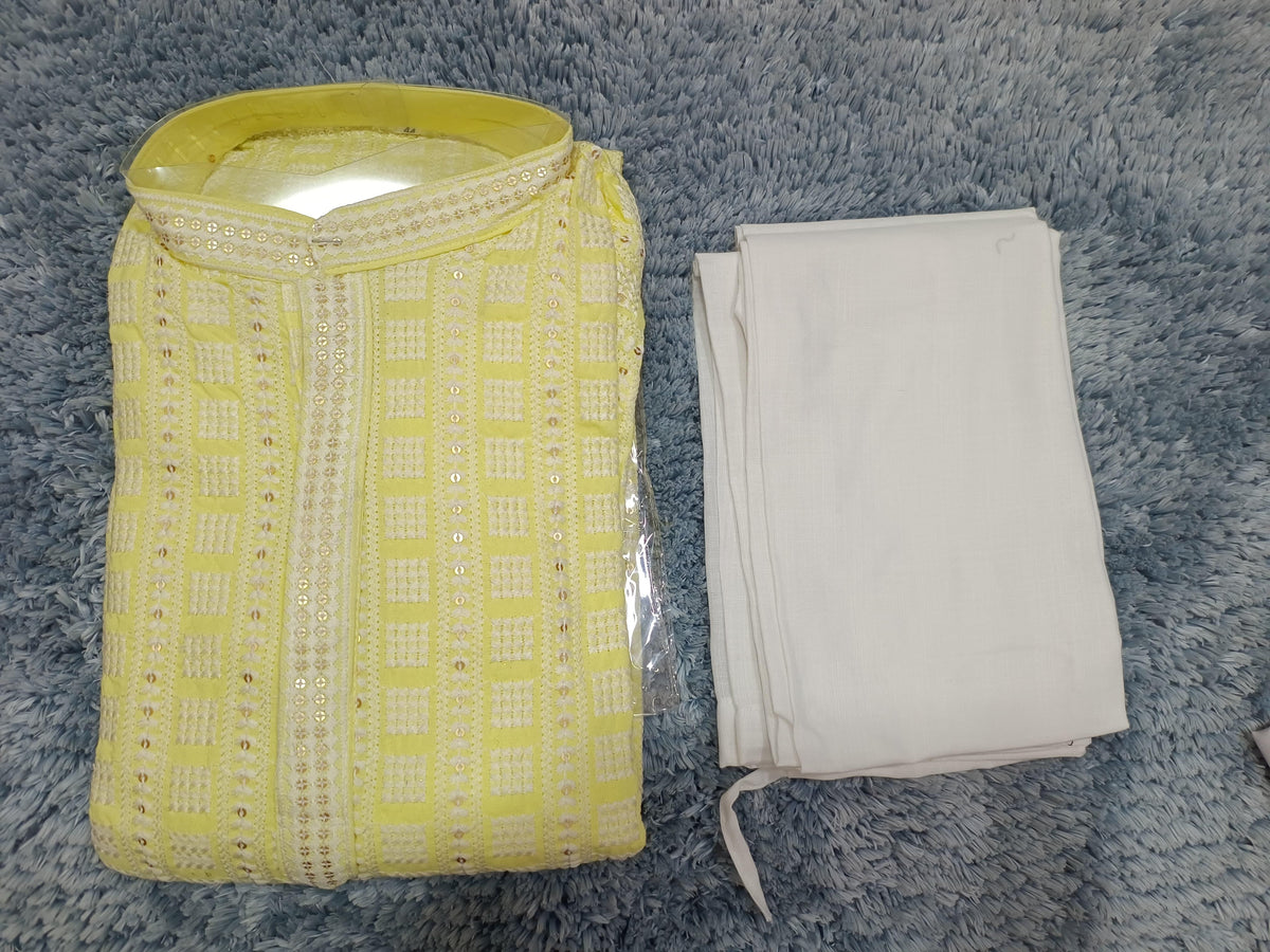 MENS CHIKENKARI HEAVY RAYON KURTA IN BERLIN