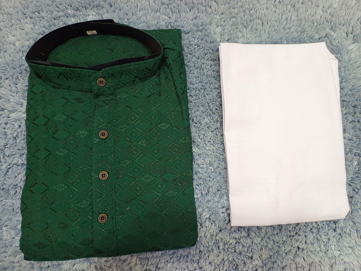 MENS CHIKENKARI HEAVY RAYON KURTA IN GERMANY