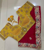 SOFT CHINON SILK WITH HEAVY SEQUENCE MULTI WORK SAREE WITH STITCHED BLOUSE  IN BERLIN