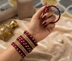 Maroon Silk Thread Kundan  Bangle Set in Germany