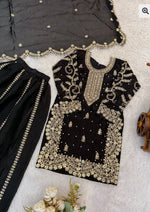 Black Embroidered Work Salwar Suit For Kid in Germany