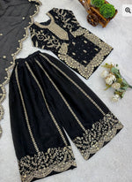 Black Embroidered Work Salwar Suit For Kid in Germany