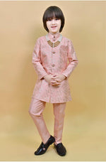 Kids Jacquard Sequined Sherwani and Pant with Mala in Berlin
