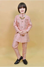 Kids Jacquard Sequined Sherwani and Pant with Mala in Berlin