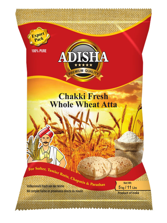 Adisha Lokwan Chakki Fresh Aata 5 kg (Export Pack)