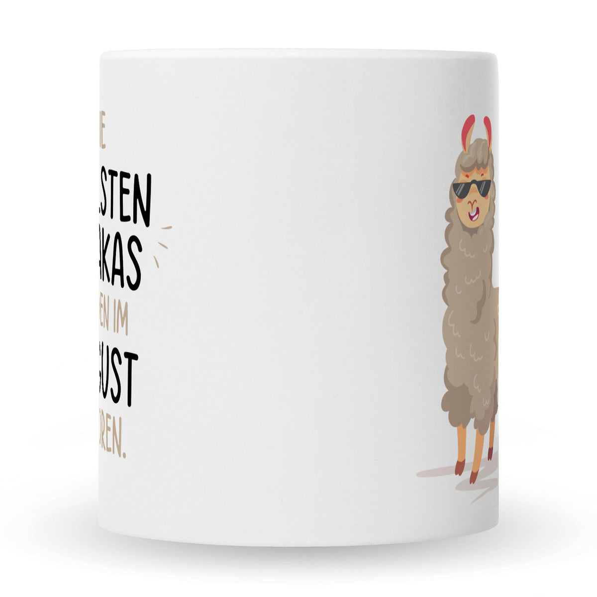 Bedruckte Tasse mit Spruch Die coolsten Alpakas