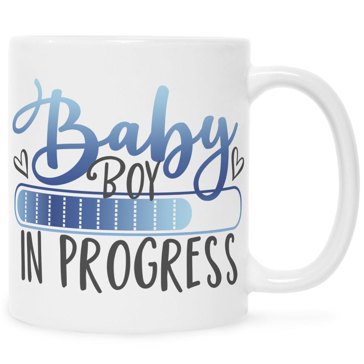 Bedruckte Tasse mit Spruch Baby in Progress